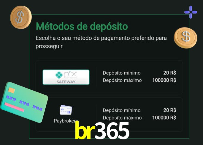 O cassino br365 oferece uma grande variedade de métodos de pagamento